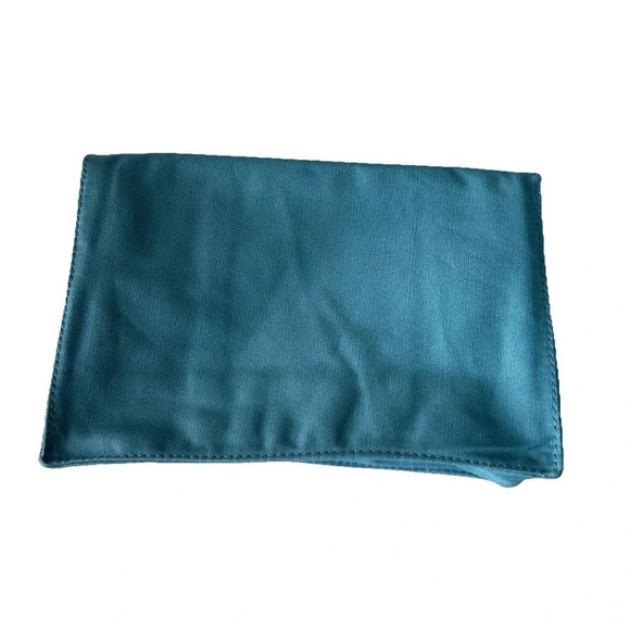 Gucci Beauty Blue Cosmetic Makeup Bag Travel Pouch Cotton Fold Over Button - Picture 3 of 8